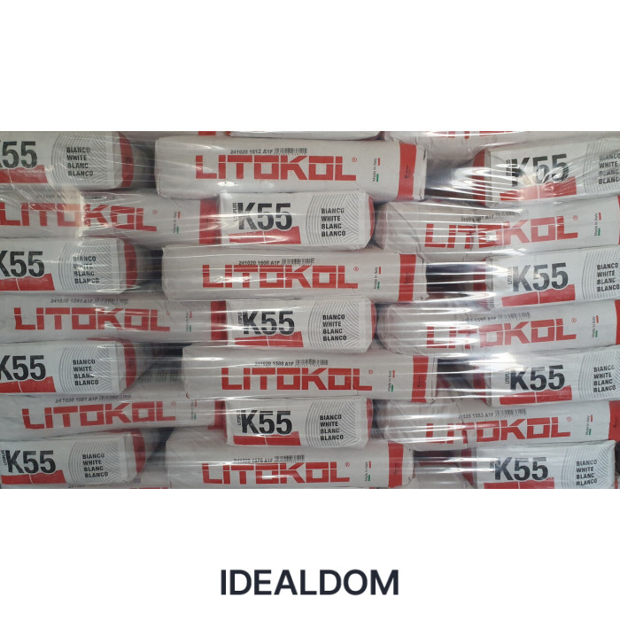 Плитка Клей для плитки Litokol Litoplus K55 20 Кг C2Te Белый (K55B0020),Клей,Білий