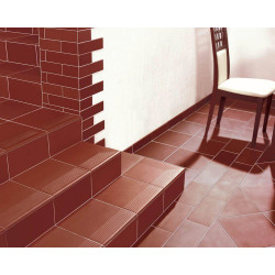 PARADYZ KLINKIER NATURAL ROSA DURO STOPNICA PROSTA Z KAPINOSEM STRUKTURALNA 30x33