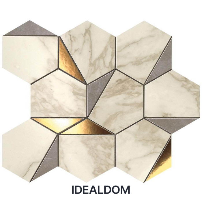 Плитка ATLAS CONCORDE MARVEL GOLD HEX GRIS-CALACATTA 9EHG 25,1X29